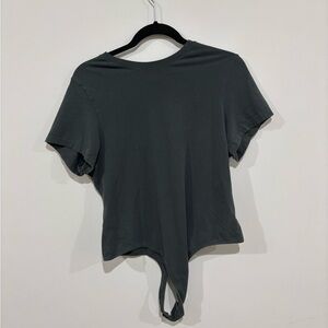 SKIMS Fits Everybody T-Shirt Bodysuit in a dark grey/deep sea